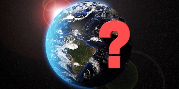 Earth and a Red-colored question mark symbol.
