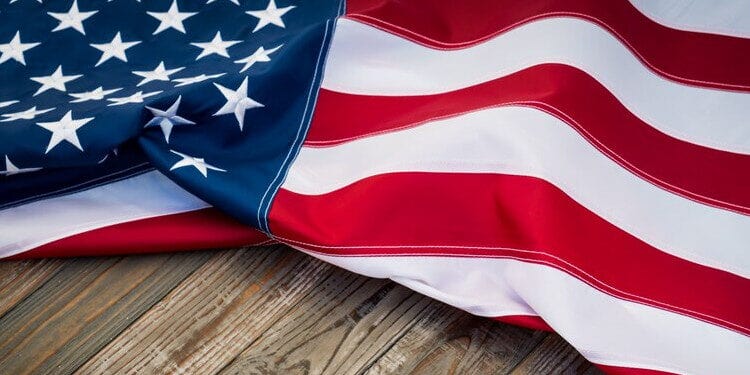 american flag on a wood background