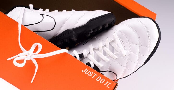 New Nike indoor soccer shoes in a box
