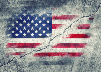 american flag cracked