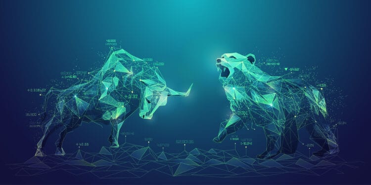 stock market bull vs bear digital style